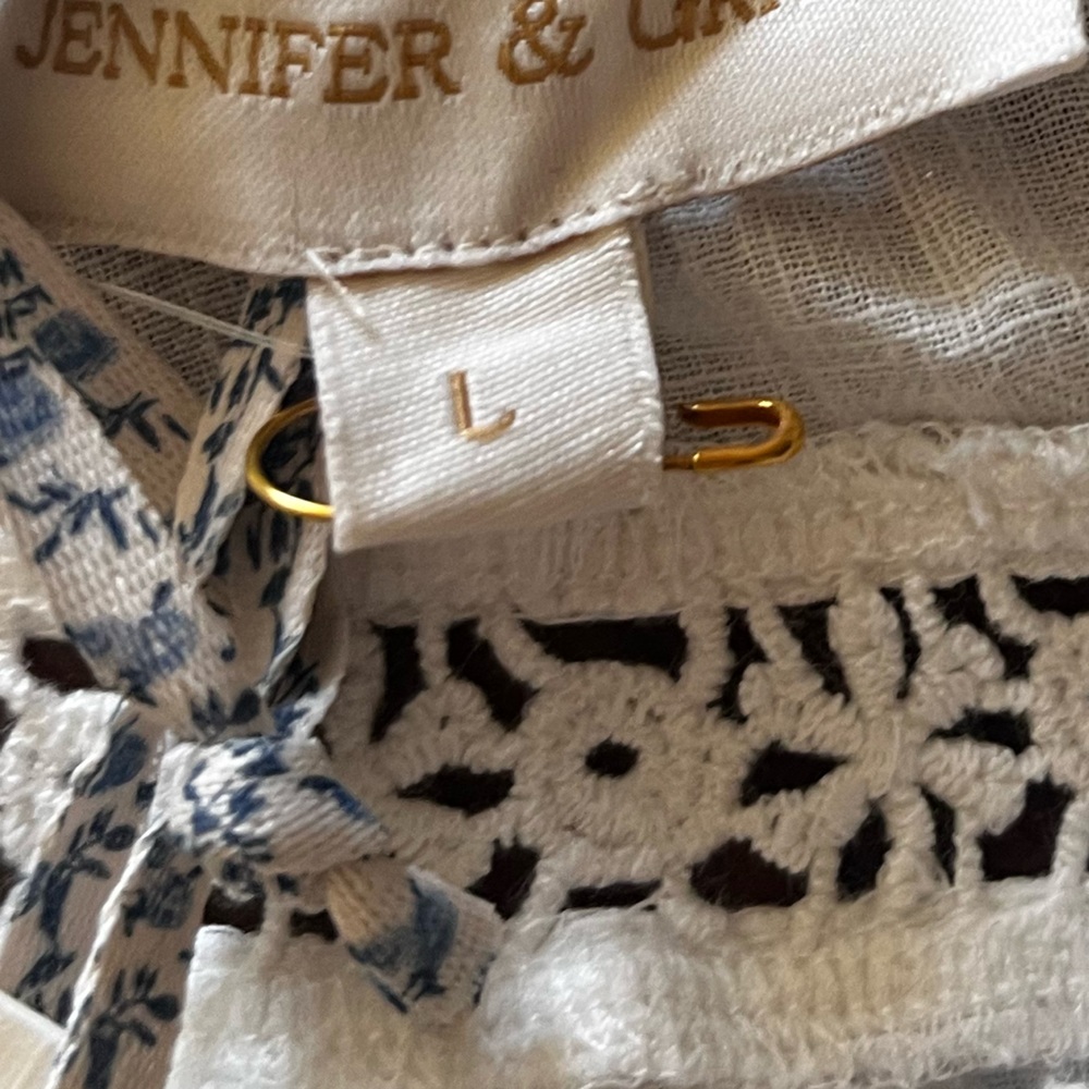New Jannifer&Grace Embroidered White Blouse size L - Picture 9 of 16